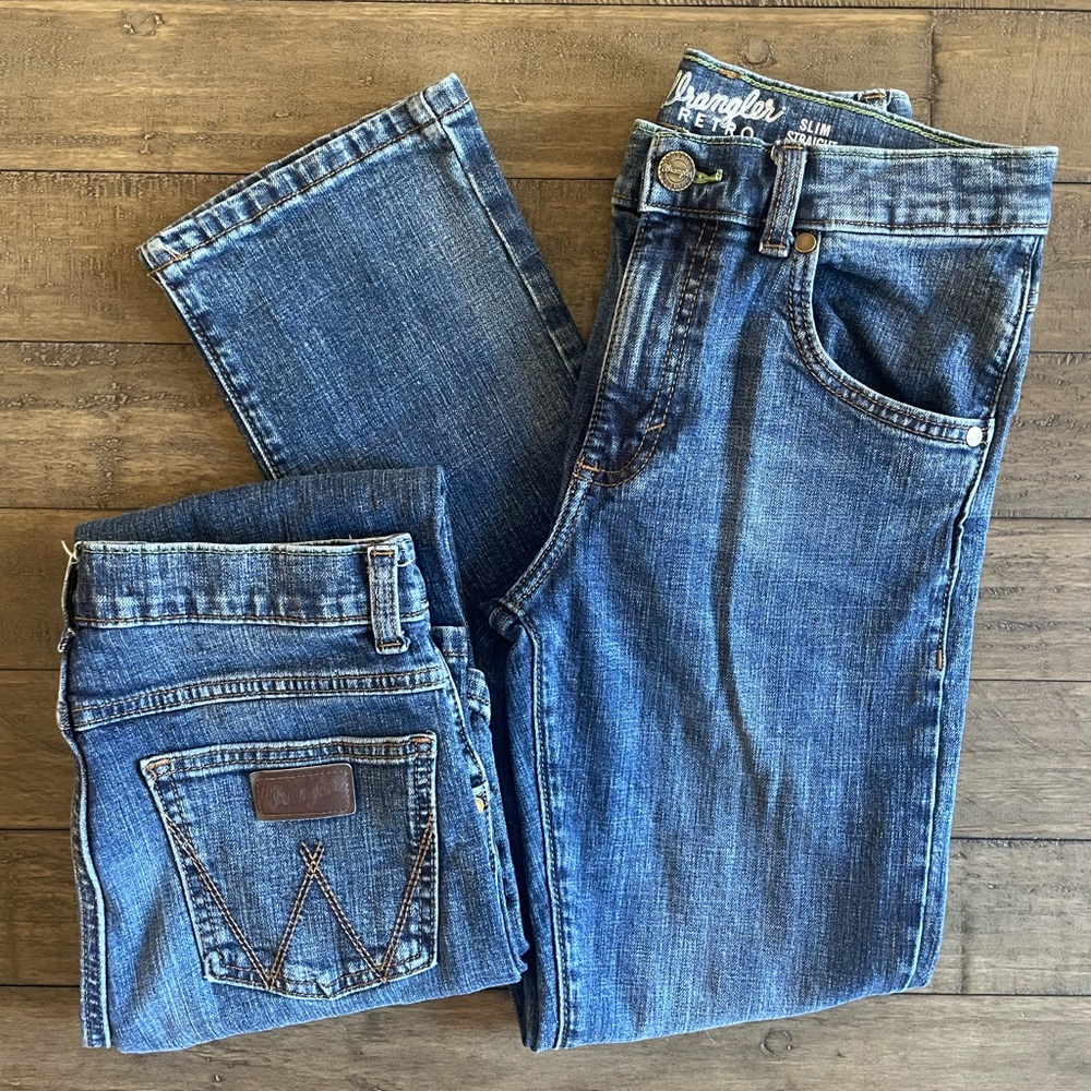 Boys Wrangler Jeans 14 Slim Straight (x 2 pair)